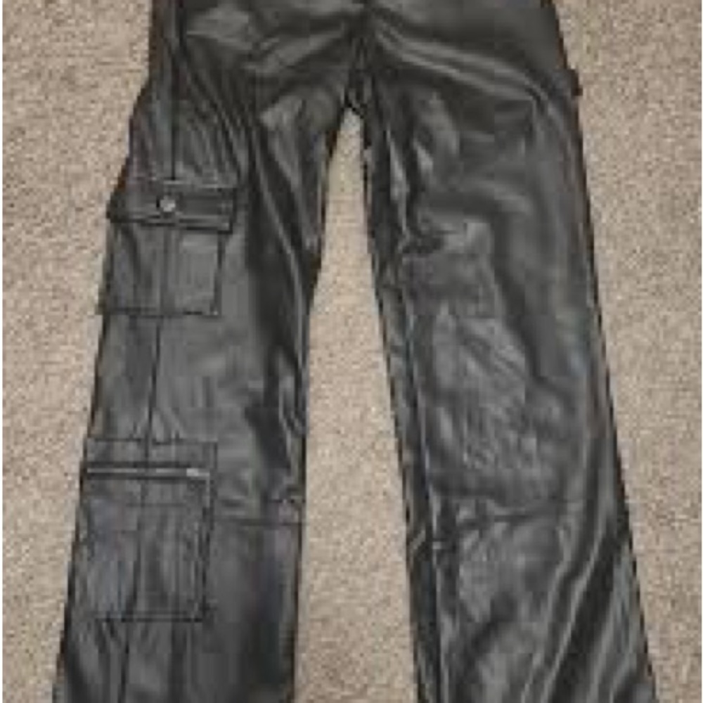 HOT KISS Women’s Leather Cargo Pants